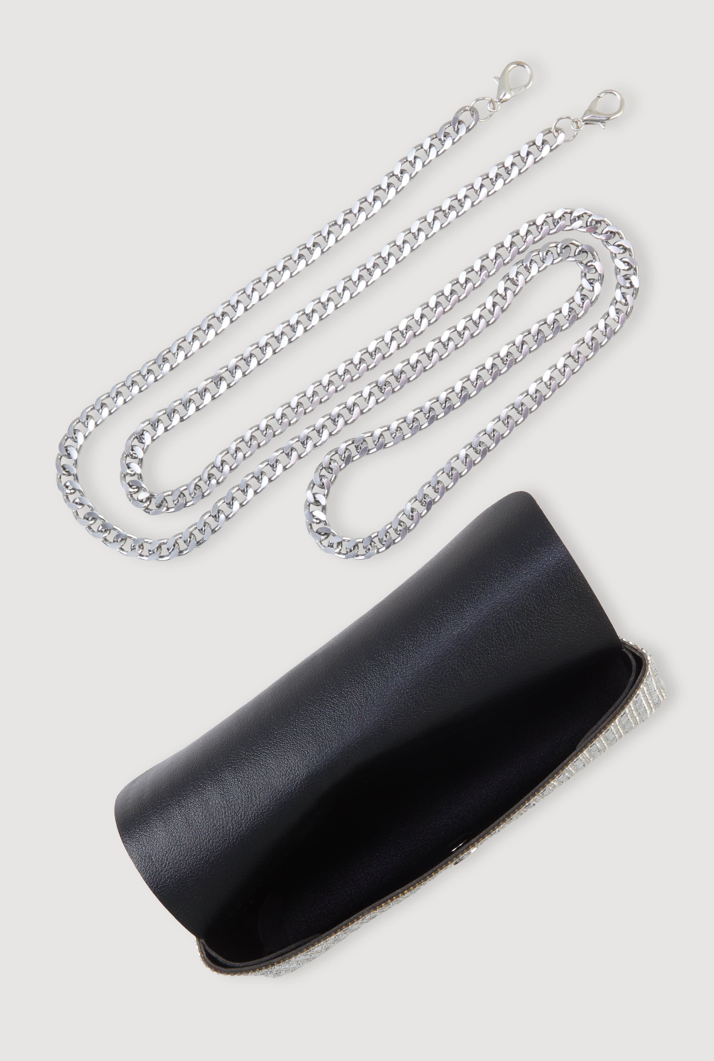 Rhinestone Envelope Clutch with Removable Strap